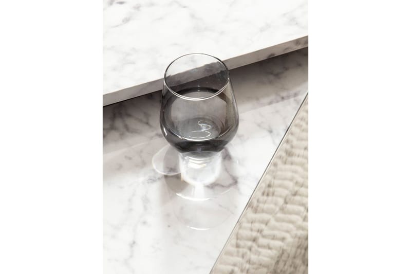 Sofabord Wohnling Sett av 2 MONOBLOC høyglans trekantet, moderne stil Marmor, Hvit - Marmor, Hvit - Møbler - Bord - Sofabord