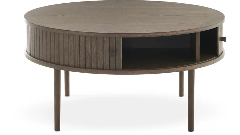 Sofabord Yngvar Ø90 cm - Brun Belfort-finish - Møbler - Bord - Sofabord