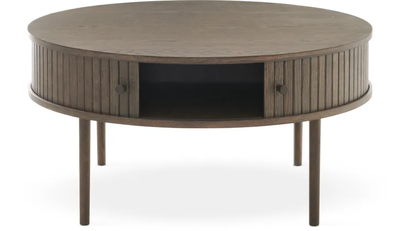 Sofabord Yngvar Ø90 cm - Brun Belfort-finish - Møbler - Bord - Sofabord