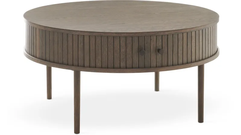 Sofabord Yngvar Ø90 cm - Brun Belfort-finish - Møbler - Bord - Sofabord
