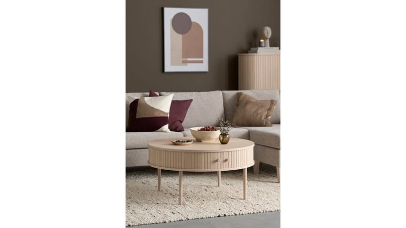 Sofabord Yngvar Ø90 cm - Hvitpigmentert eik - Møbler - Bord - Sofabord