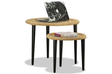 Sofabordsett i 2 deler naturlig jute - Natur - Møbler - Bord - Sofabord
