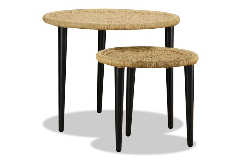 Sofabordsett i 2 deler naturlig jute - Natur - Møbler - Bord - Sofabord