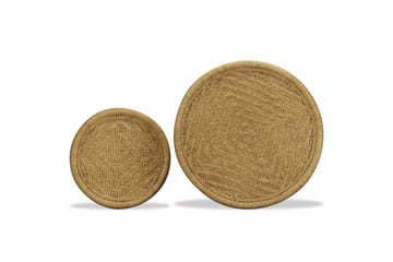 Sofabordsett i 2 deler naturlig jute - Natur - Møbler - Bord - Sofabord