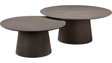 Sofabord Solhem 100 cm - Brunlakkert eik, svartlakkert askefiner, hvitpigmentert eikefinish - Møbler - Bord - Sofabord
