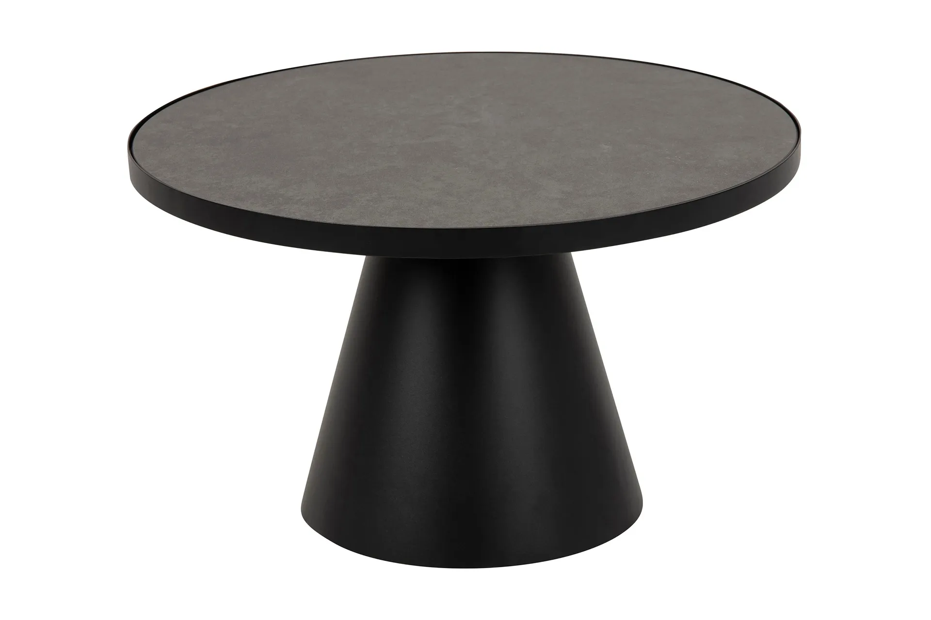Soli Forlengingsbart Sofabord 66 cm Rundt - Glass/Svart/Matt Svart