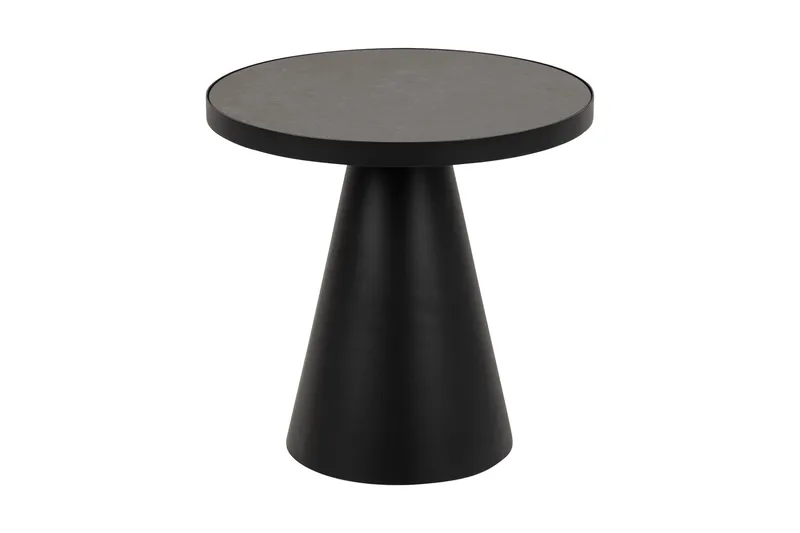 Soli Sofabord 46 cm Rundt - Glass/Svart/Matt Svart - Møbler - Bord - Sofabord