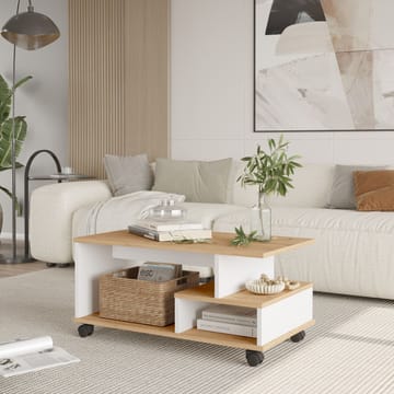 Solven Sofabord 90x42,5x51 cm - Eik og hvit - Møbler - Bord - Sofabord