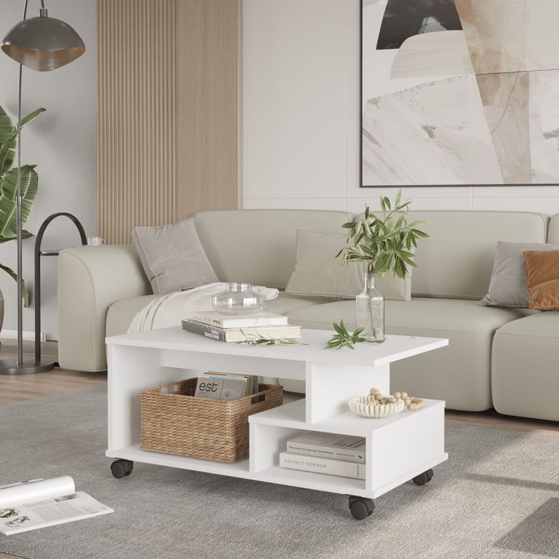 Solven Sofabord 90x42,5x51 cm - Hvit - Møbler - Bord - Sofabord