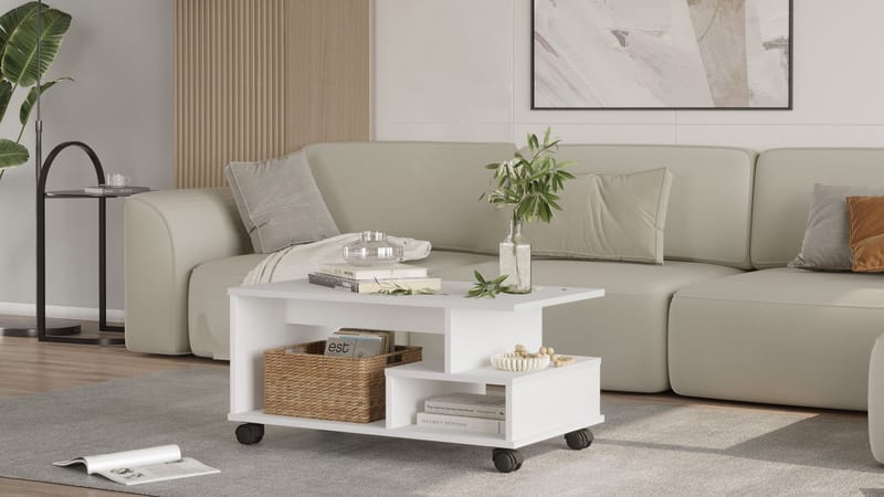 Solven Sofabord 90x42,5x51 cm - Hvit - Møbler - Bord - Sofabord