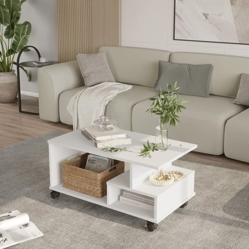 Solven Sofabord 90x42,5x51 cm - Hvit - Møbler - Bord - Sofabord