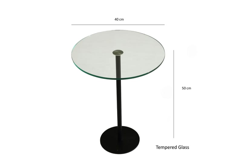 Sotinge Sofabord 40x50x40 cm Rundt - Svart - Møbler - Bord - Sofabord