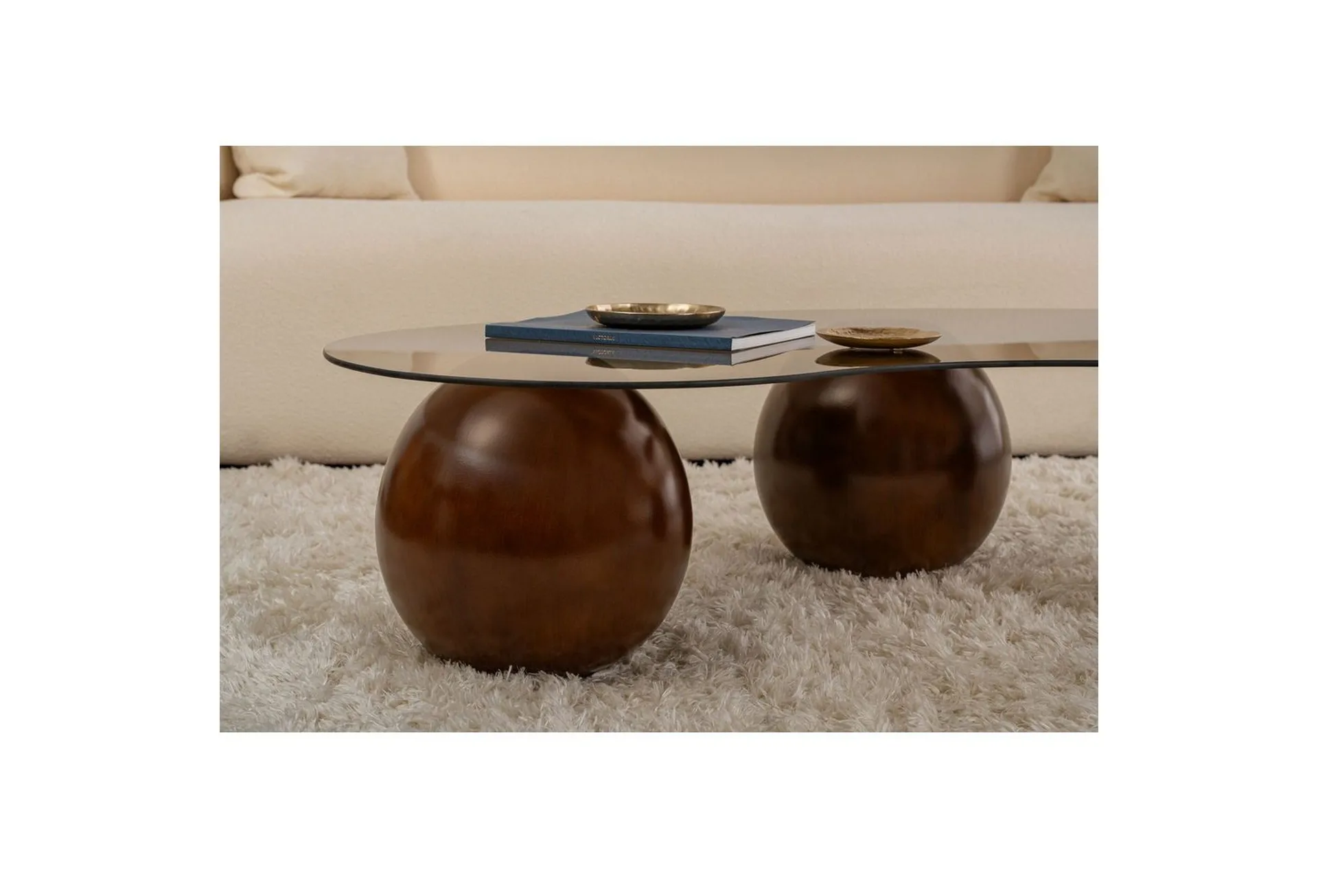 Sofabord Sphere Valnøtt / Bronse - Valnøtt / Bronse