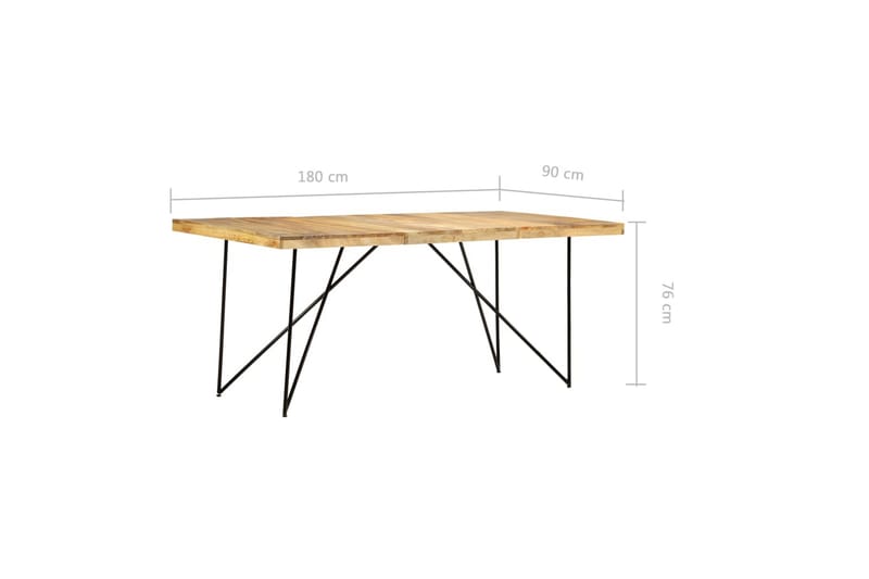 Spisebord 180x90x76 cm heltre mango - Brun - Sofabord