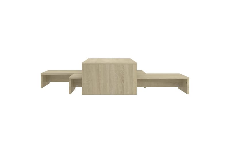Stablebart salongbordsett 100x100x26,5 cm sponplate - Brun - Møbler - Bord - Sofabord