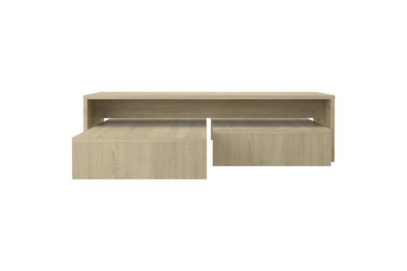 Stablebart salongbordsett 100x100x26,5 cm sponplate - Brun - Møbler - Bord - Sofabord