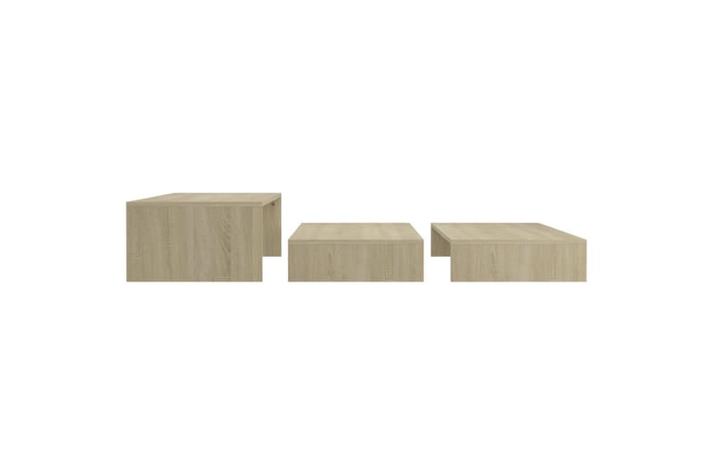 Stablebart salongbordsett 100x100x26,5 cm sponplate - Brun - Møbler - Bord - Sofabord