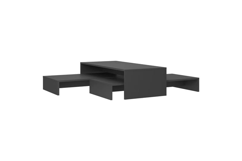Stablebart salongbordsett grå 100x100x26,5 cm sponplate - Grå - Sofabord - Settbord
