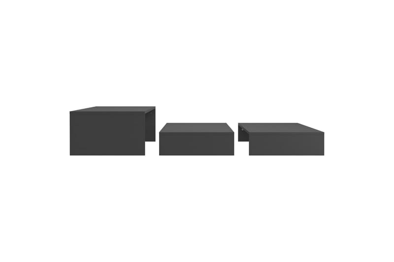Stablebart salongbordsett grå 100x100x26,5 cm sponplate - Grå - Møbler - Bord - Sofabord
