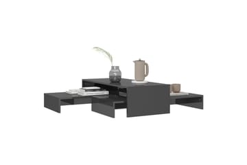 Stablebart salongbordsett høyglans grå 100x100x26,5 cm - Grå - Møbler - Bord - Sofabord