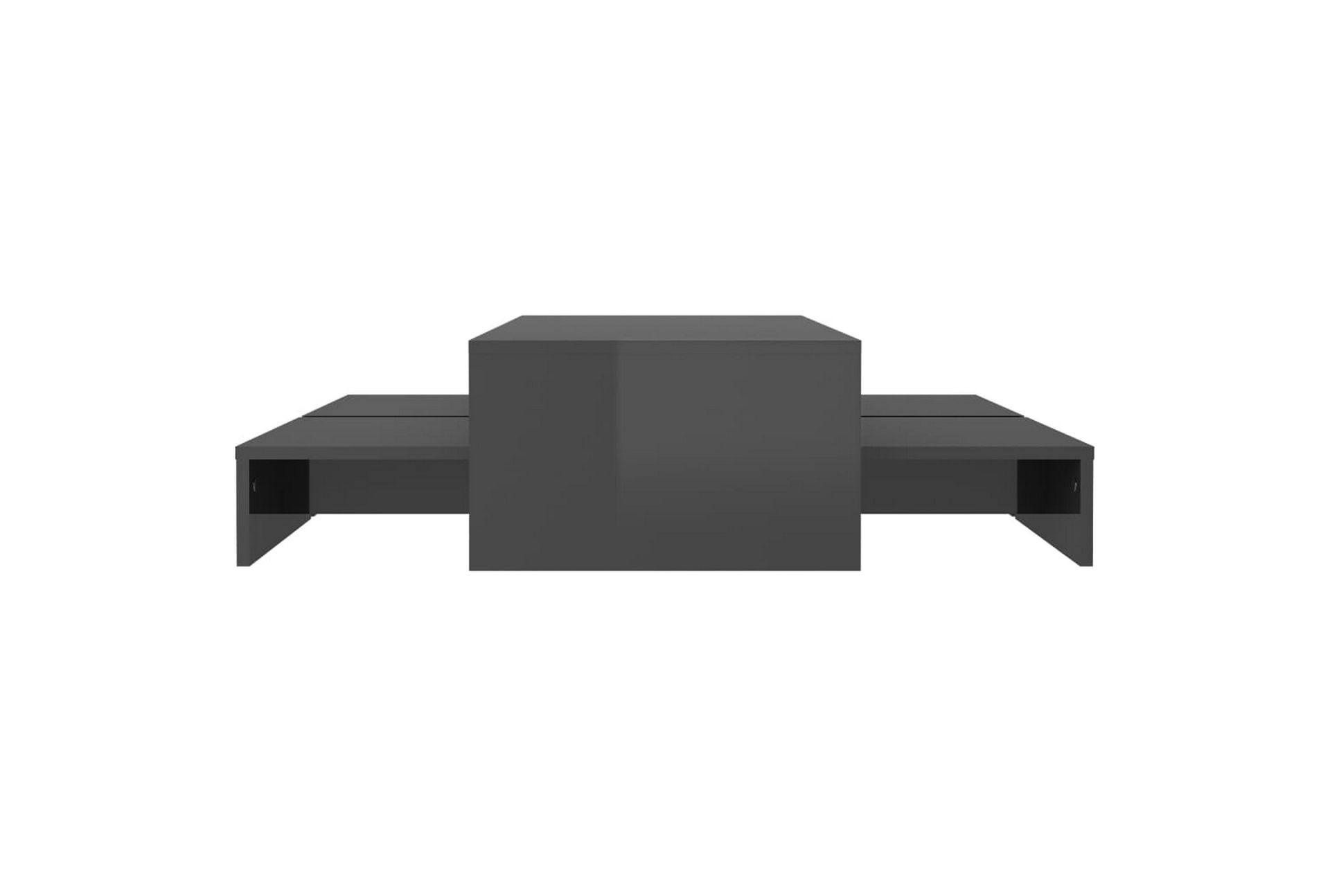 Stablebart salongbordsett høyglans grå 100x100x26,5 cm - Grå - Møbler - Bord - Sofabord
