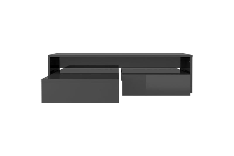 Stablebart salongbordsett høyglans grå 100x100x26,5 cm - Grå - Møbler - Bord - Sofabord