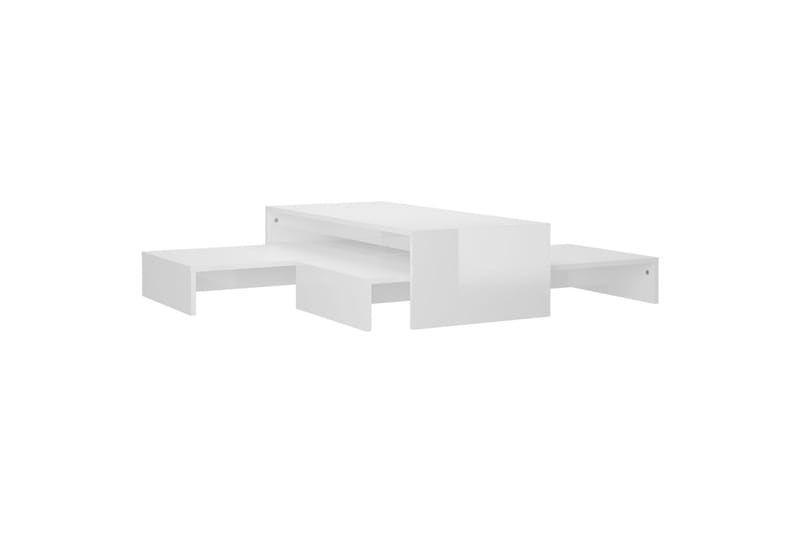 Stablebart salongbordsett høyglans hvit 100x100x26,5 cm - Hvit - Møbler - Bord - Sofabord
