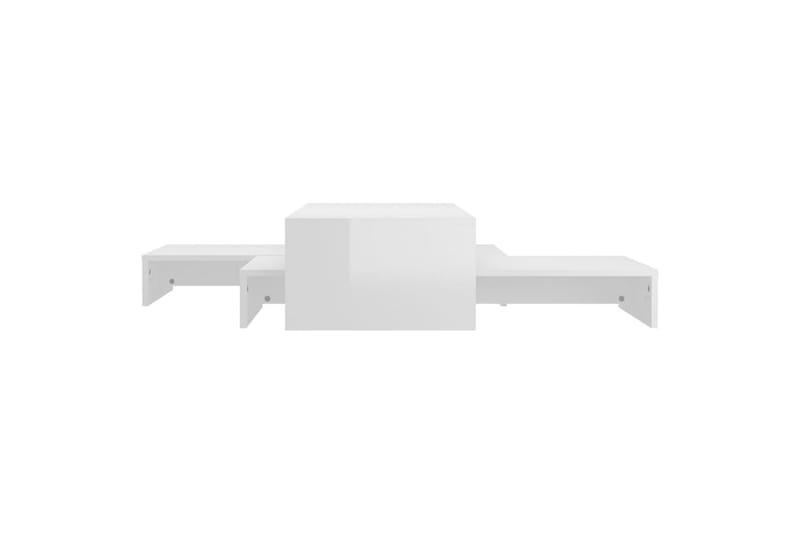 Stablebart salongbordsett høyglans hvit 100x100x26,5 cm - Hvit - Møbler - Bord - Sofabord