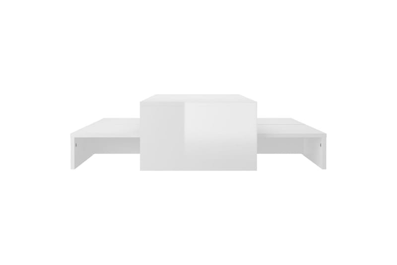 Stablebart salongbordsett høyglans hvit 100x100x26,5 cm - Hvit - Møbler - Bord - Sofabord