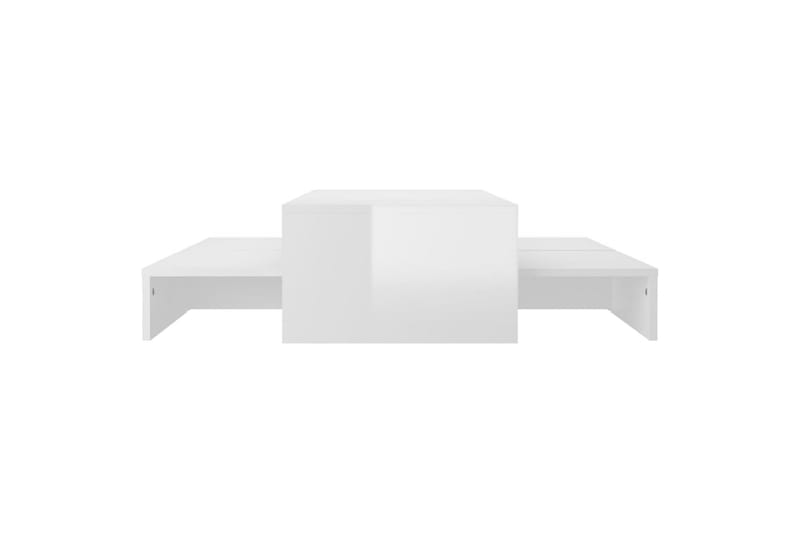 Stablebart salongbordsett høyglans hvit 100x100x26,5 cm - Hvit - Sofabord - Settbord