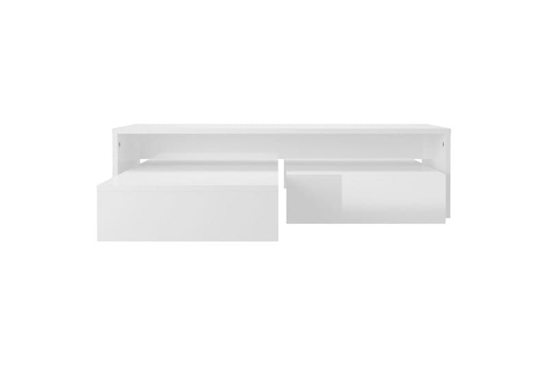 Stablebart salongbordsett høyglans hvit 100x100x26,5 cm - Hvit - Møbler - Bord - Sofabord