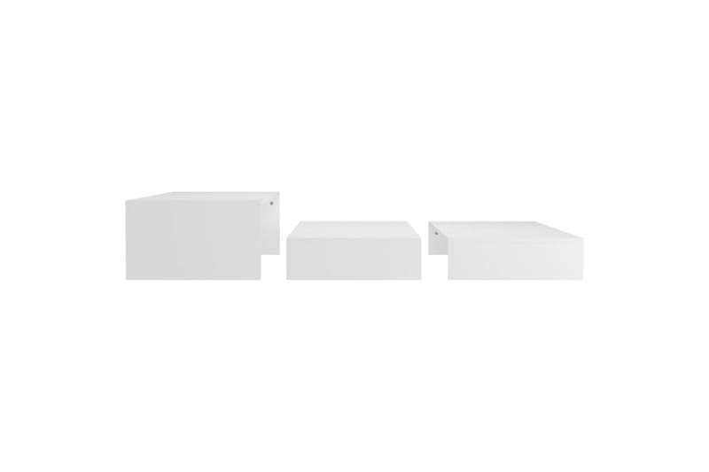 Stablebart salongbordsett hvit 100x100x26,5 cm sponplate - Hvit - Sofabord - Settbord