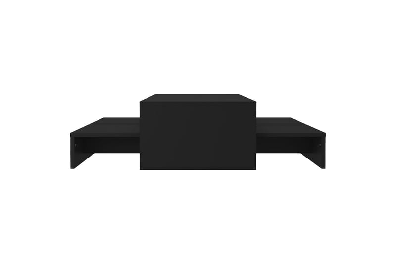 Stablebart salongbordsett svart 100x100x26,5 cm sponplate - Svart - Sofabord - Settbord