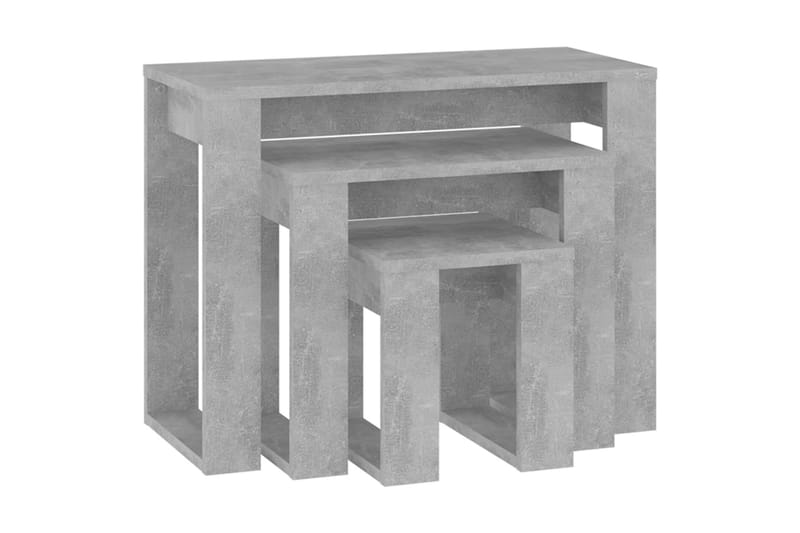 Stablebord 3 stk betonggrå sponplate - Grå - Møbler - Bord - Sofabord