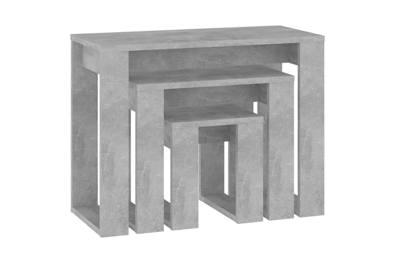 Stablebord 3 stk betonggrå sponplate - Grå - Møbler - Bord - Sofabord