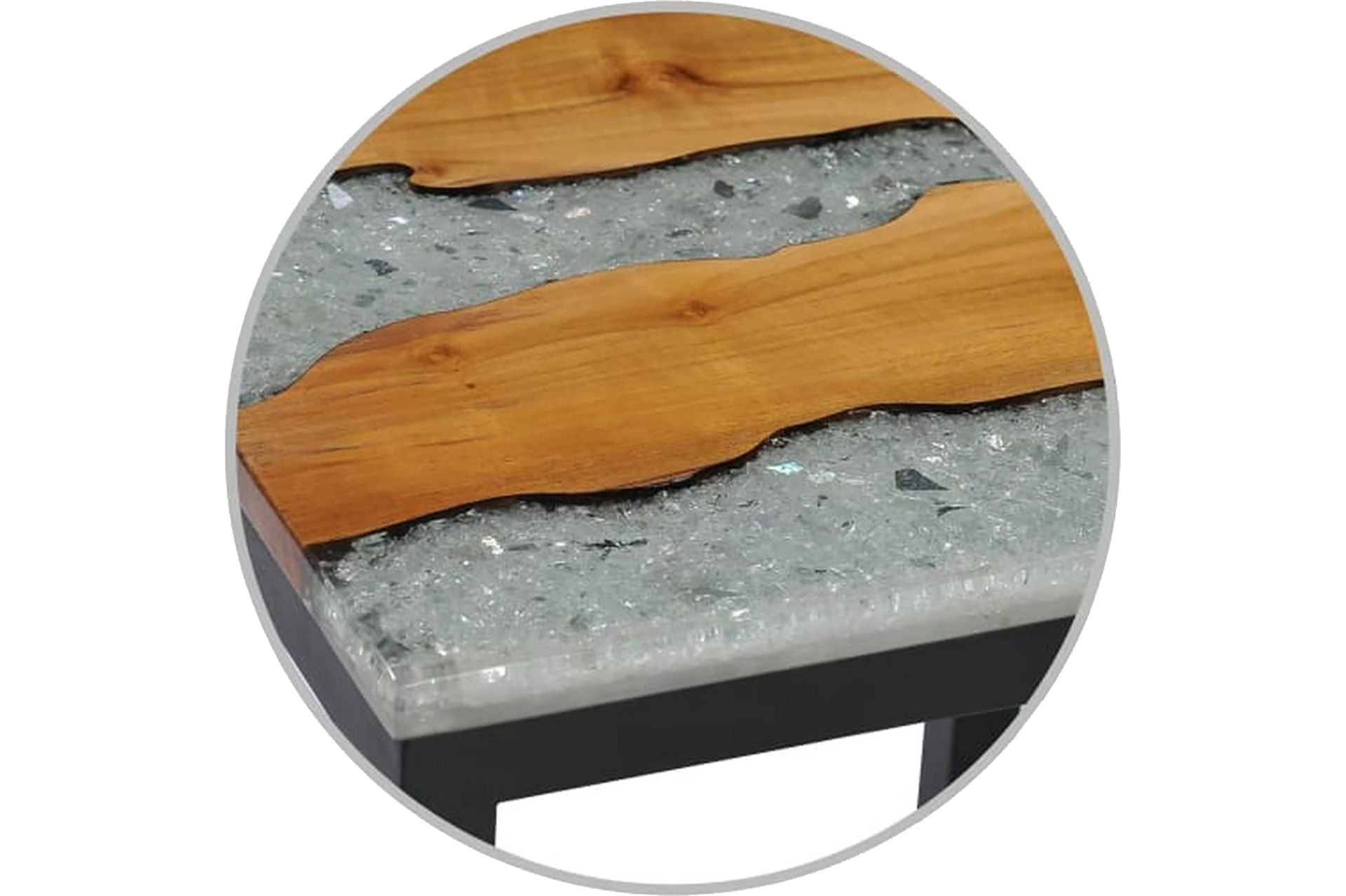 Stablebord 3 stk heltre teak og polyresin - Brun - Møbler - Bord - Sofabord