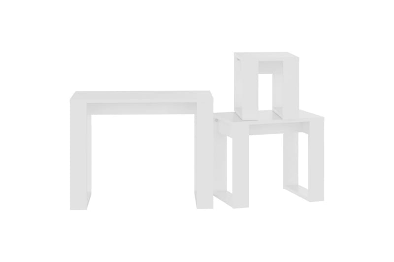 Stablebord 3 stk hvit sponplate - Hvit - Sofabord - Settbord