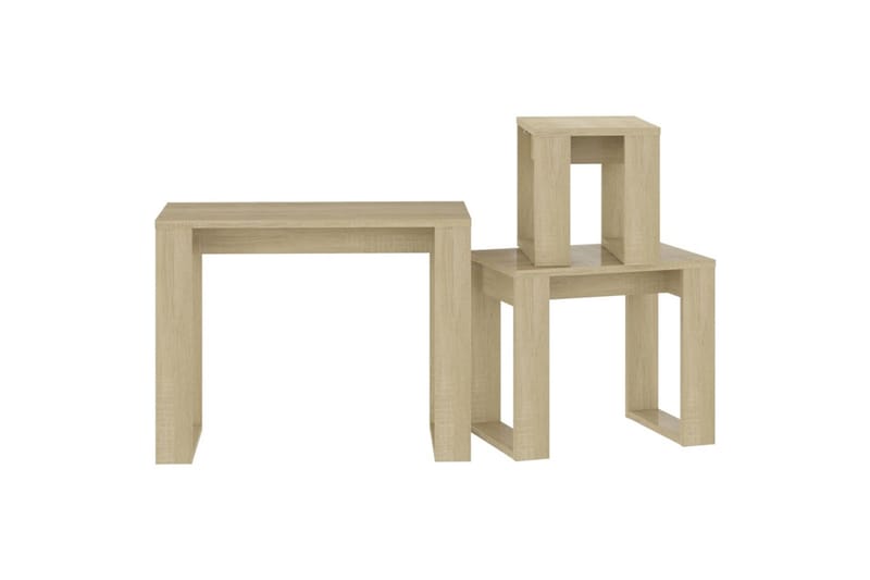 Stablebord 3 stk sonoma eik sponplate - Brun - Møbler - Bord - Sofabord