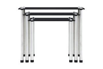 Stablebord 3 stk svart herdet glass - Møbler - Bord - Sofabord