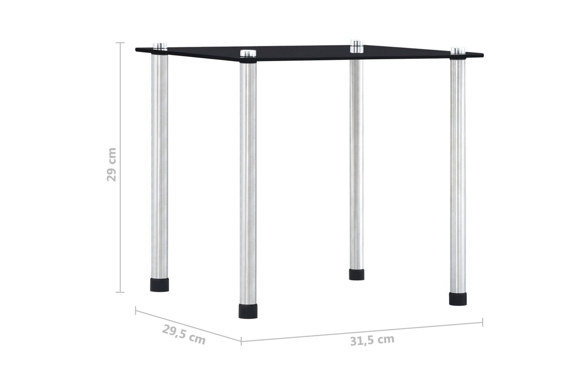Stablebord 3 stk svart herdet glass - Møbler - Bord - Sofabord