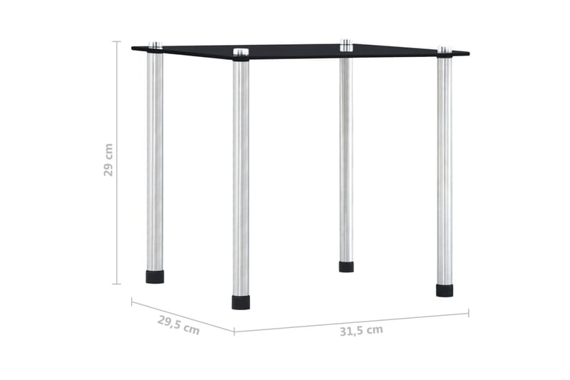 Stablebord 3 stk svart herdet glass - Møbler - Bord - Sofabord
