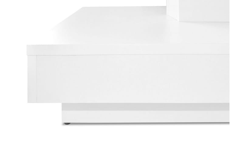 Stoliv Sofabord 70 cm Vridbart med Oppbevaringshylle - Hvit - Sofabord