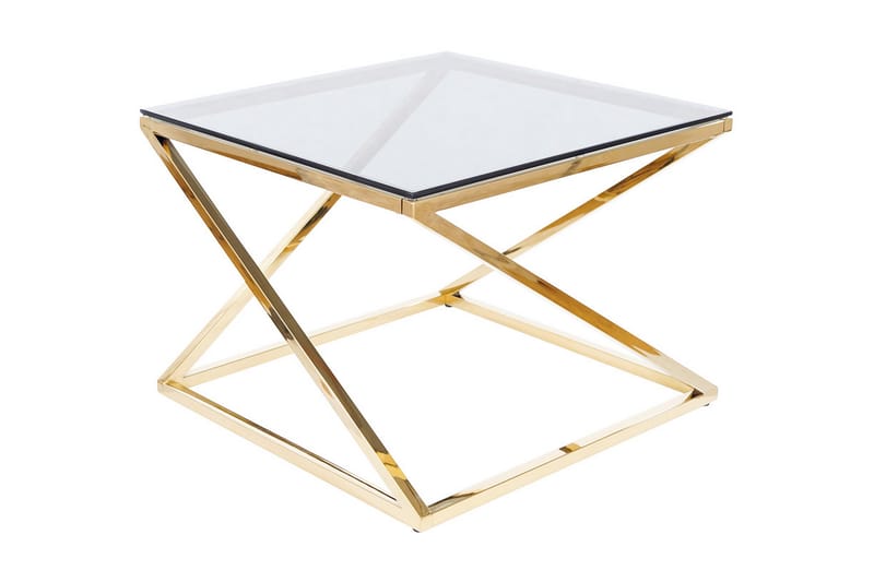 Suminoe Sofabord 60 cm - Røykfarget Glass/Gull - Møbler - Bord - Sofabord