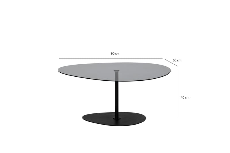 Svanabyn Sofabord 90 cm - Grå/Svart - Møbler - Bord - Sofabord