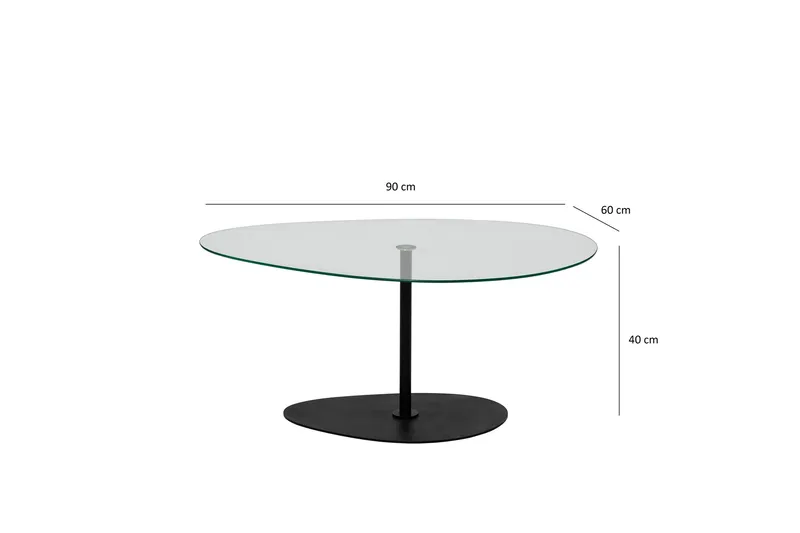 Svanabyn Sofabord 90 cm - Svart - Møbler - Bord - Sofabord