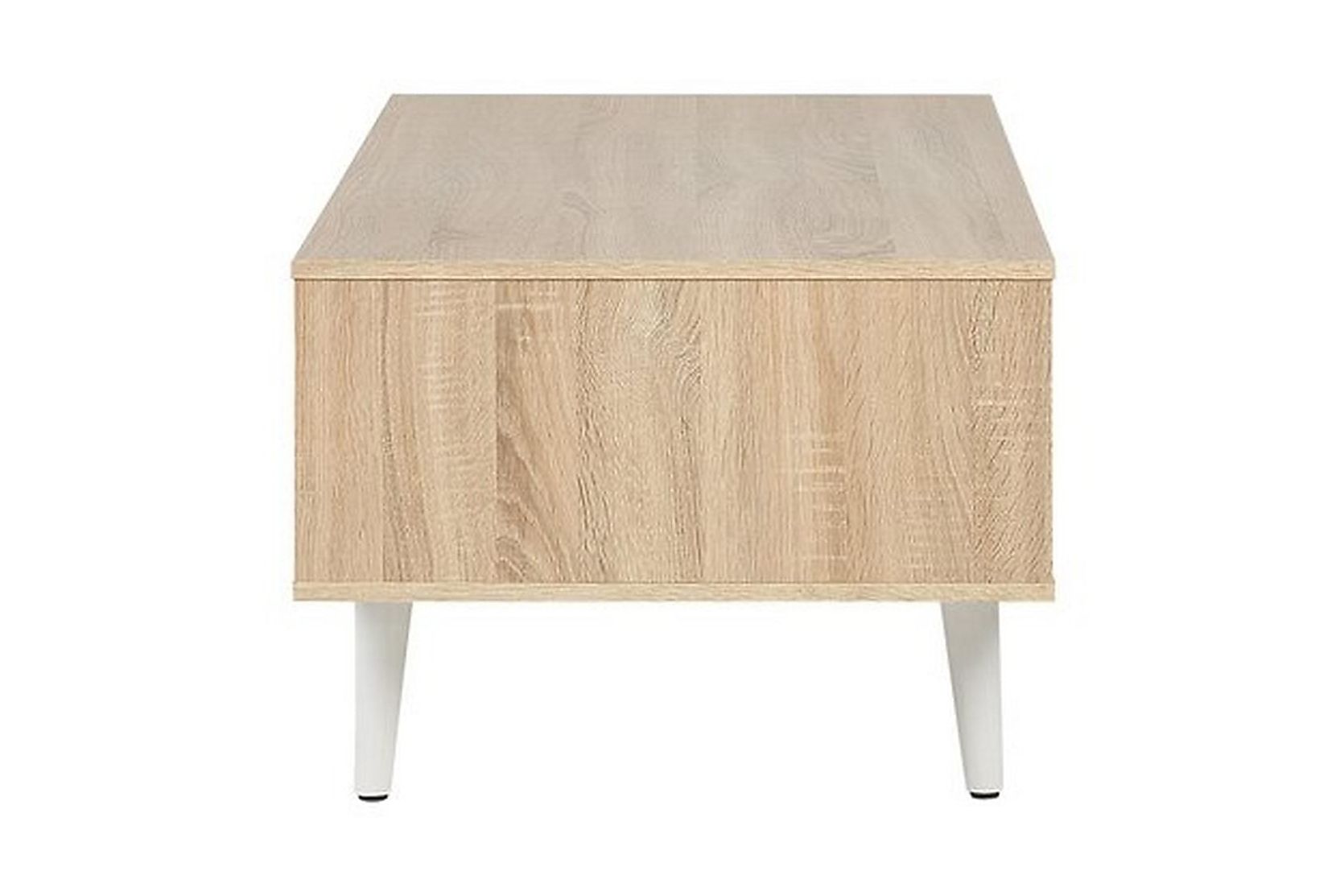 Swanea Sofabord 120 cm med Oppbevaring Skåp + Hylle - Lysebrun/Hvit - Møbler - Bord - Sofabord