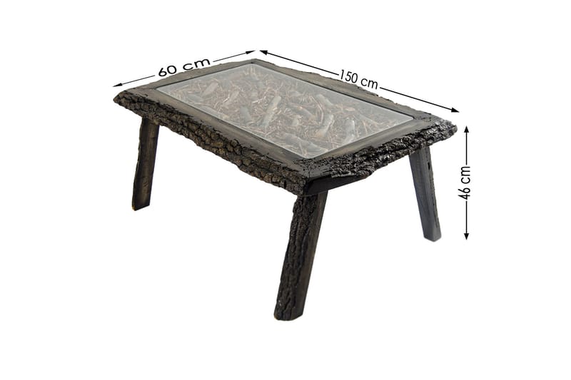 Tajito Sofabord 150 cm - Mørkebrun Natur - Sofabord