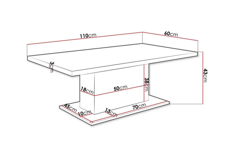 Tallow salongbord 60 cm - Møbler - Bord - Sofabord