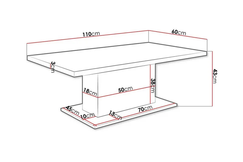Tallow salongbord 60 cm - Møbler - Bord - Sofabord