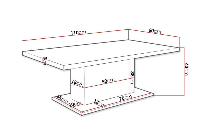 Tallow Soffbord 60 cm NO_BRAND White - Møbler - Bord - Sofabord